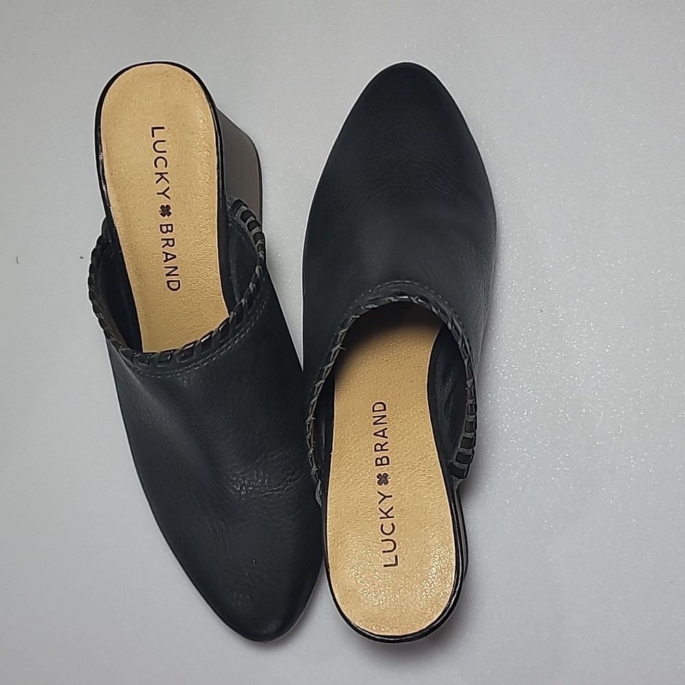 Lucky Brand black Randre clog high heel shoes size 6 M US - Picture 9 of 15